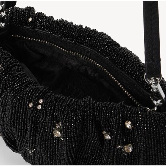 STAUD Starry Night Beaded Bean shoulder bag clutch Moon Bling RARE - Picture 5 of 5